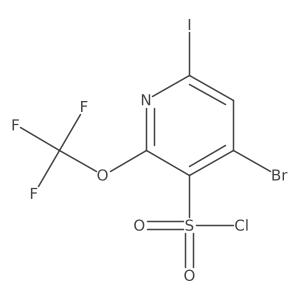 4-Bromo-6-iodo-2-(trifluoromethoxy)pyridine-3-sulfonyl chloride结构式