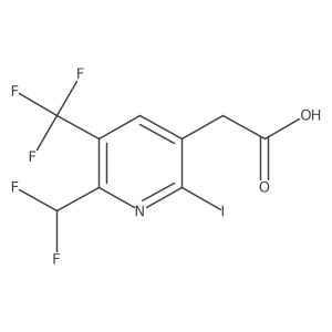 2-(6-(Difluoromethyl)-2-iodo-5-(trifluoromethyl)pyridin-3-yl)acetic acid结构式
