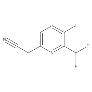 2-(Difluoromethyl)-3-iodopyridine-6-acetonitrile Structure