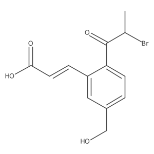 CC(Br)C(=O)c1ccc(CO)cc1C=CC(=O)O结构式