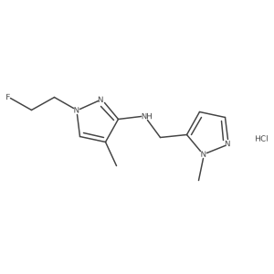 1-(2-fluoroethyl)-4-methyl-N-[(2-methylpyrazol-3-yl)methyl]pyrazol-3-amine;hydrochloride结构式