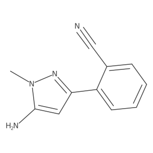2-(5-amino-1-methyl-1H-pyrazol-3-yl)benzonitrile结构式
