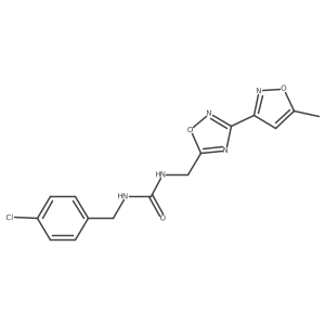 1-(4-Chlorobenzyl)-3-((3-(5-methylisoxazol-3-yl)-1,2,4-oxadiazol-5-yl)methyl)urea Structure