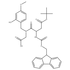 2-[[(2R)-2-(9H-fluoren-9-ylmethoxycarbonylamino)-4-[(2-methylpropan-2-yl)oxy]-4-oxobutanoyl]-[(2-hydroxy-4-methoxyphenyl)methyl]amino]acetic acid结构式