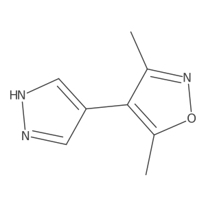 3,5-Dimethyl-4-(1H-pyrazol-4-yl)isoxazole结构式