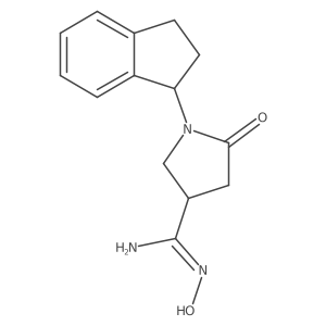 1-(2,3-dihydro-1H-inden-1-yl)-N'-hydroxy-5-oxopyrrolidine-3-carboximidamide结构式