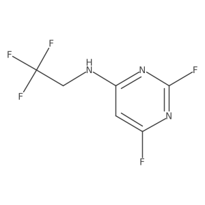 2,6-difluoro-N-(2,2,2-trifluoroethyl)pyrimidin-4-amine结构式