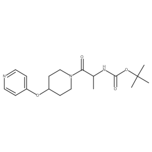 Tert-butyl (1-oxo-1-(4-(pyridin-4-yloxy)piperidin-1-yl)propan-2-yl)carbamate Structure