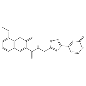 8-methoxy-2-oxo-N-((3-(2-oxo-1,2-dihydropyridin-4-yl)-1,2,4-oxadiazol-5-yl)methyl)-2H-chromene-3-carboxamide结构式