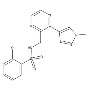 2-chloro-N-((3-(1-methyl-1H-pyrazol-4-yl)pyrazin-2-yl)methyl)benzenesulfonamide结构式
