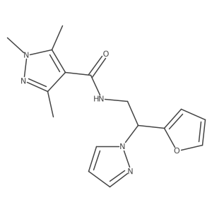 N-(2-(furan-2-yl)-2-(1H-pyrazol-1-yl)ethyl)-1,3,5-trimethyl-1H-pyrazole-4-carboxamide Structure