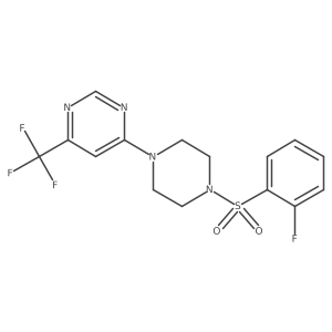 4-(4-((2-Fluorophenyl)sulfonyl)piperazin-1-yl)-6-(trifluoromethyl)pyrimidine结构式