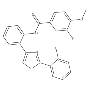 3-fluoro-N-(2-(2-(2-fluorophenyl)thiazol-4-yl)phenyl)-4-methoxybenzamide结构式