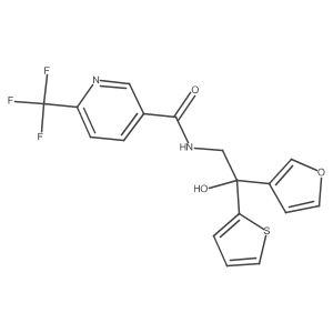 N-(2-(furan-3-yl)-2-hydroxy-2-(thiophen-2-yl)ethyl)-6-(trifluoromethyl)nicotinamide Structure