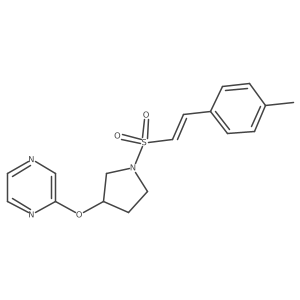 (E)-2-((1-((4-methylstyryl)sulfonyl)pyrrolidin-3-yl)oxy)pyrazine Structure
