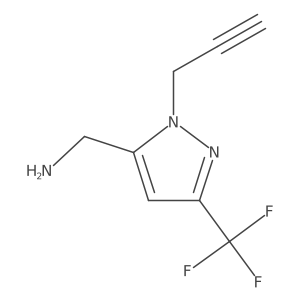 (1-(prop-2-yn-1-yl)-3-(trifluoromethyl)-1H-pyrazol-5-yl)methanamine Structure