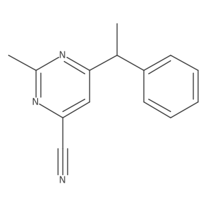 2-Methyl-6-(1-phenylethyl)pyrimidine-4-carbonitrile Structure