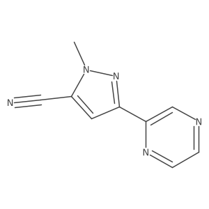 1-methyl-3-(pyrazin-2-yl)-1H-pyrazole-5-carbonitrile结构式