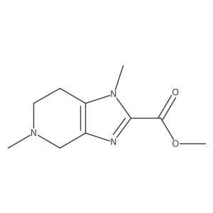 methyl 1,5-dimethyl-4,5,6,7-tetrahydro-1H-imidazo[4,5-c]pyridine-2-carboxylate结构式