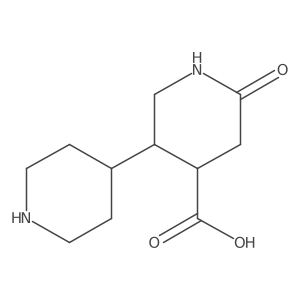 2-Oxo-5-(piperidin-4-yl)piperidine-4-carboxylic acid结构式