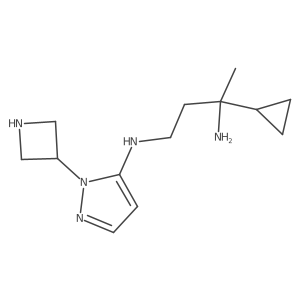 N1-[1-(azetidin-3-yl)-1H-pyrazol-5-yl]-3-cyclopropylbutane-1,3-diamine结构式