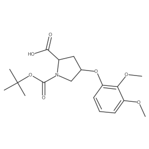 (2S,4S)-1-(tert-Butoxycarbonyl)-4-(2,3-dimethoxyphenoxy)-2-pyrrolidinecarboxylic acid结构式