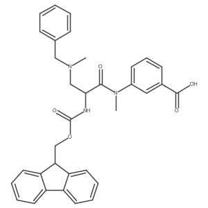 3-{3-[benzyl(methyl)amino]-2-({[(9H-fluoren-9-yl)methoxy]carbonyl}amino)-N-methylpropanamido}benzoic acid结构式