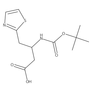 3-{[(Tert-butoxy)carbonyl]amino}-4-(1,3-thiazol-2-yl)butanoic acid结构式