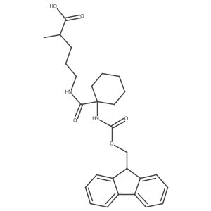 5-{[1-({[(9H-fluoren-9-yl)methoxy]carbonyl}amino)cyclohexyl]formamido}-2-methylpentanoic acid Structure
