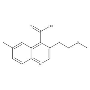 6-Methyl-3-[2-(methylsulfanyl)ethyl]quinoline-4-carboxylic acid结构式
