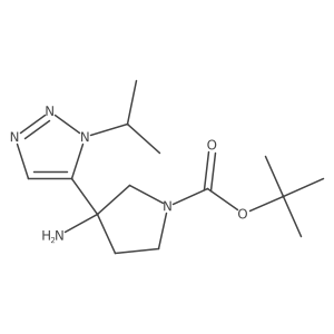 tert-butyl 3-amino-3-[1-(propan-2-yl)-1H-1,2,3-triazol-5-yl]pyrrolidine-1-carboxylate Structure