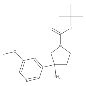 Tert-butyl 3-amino-3-(5-methoxypyridin-3-yl)pyrrolidine-1-carboxylate结构式