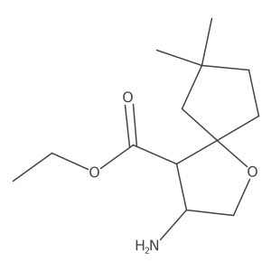 Ethyl 3-amino-7,7-dimethyl-1-oxaspiro[4.4]nonane-4-carboxylate Structure