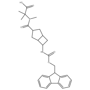 rac-2-{1-[(1R,5R,6S)-6-({[(9H-fluoren-9-yl)methoxy]carbonyl}amino)bicyclo[3.2.0]heptan-3-yl]-N-methylformamido}-2-methylpropanoic acid Structure