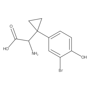 2-Amino-2-[1-(3-bromo-4-hydroxyphenyl)cyclopropyl]acetic acid Structure