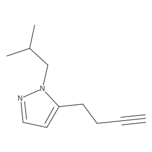 5-(but-3-yn-1-yl)-1-(2-methylpropyl)-1H-pyrazole结构式
