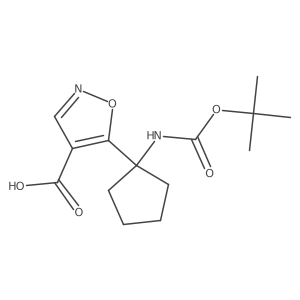 5-(1-{[(Tert-butoxy)carbonyl]amino}cyclopentyl)-1,2-oxazole-4-carboxylic acid结构式