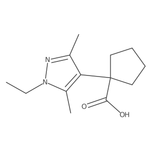 1-(1-ethyl-3,5-dimethyl-1H-pyrazol-4-yl)cyclopentane-1-carboxylic acid结构式