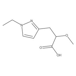 3-(1-ethyl-1H-pyrazol-3-yl)-2-methoxypropanoic acid结构式
