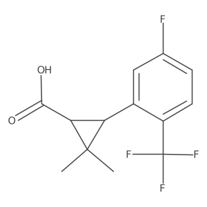 3-[5-Fluoro-2-(trifluoromethyl)phenyl]-2,2-dimethylcyclopropane-1-carboxylic acid Structure