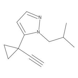 5-(1-ethynylcyclopropyl)-1-(2-methylpropyl)-1H-pyrazole结构式
