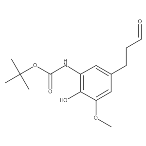 tert-butyl N-[2-hydroxy-3-methoxy-5-(3-oxopropyl)phenyl]carbamate结构式