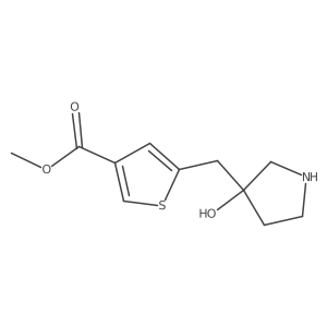 Methyl 5-[(3-hydroxypyrrolidin-3-yl)methyl]thiophene-3-carboxylate Structure