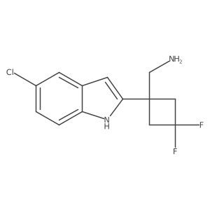 [1-(5-chloro-1H-indol-2-yl)-3,3-difluorocyclobutyl]methanamine结构式