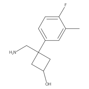3-(Aminomethyl)-3-(4-fluoro-3-methylphenyl)cyclobutan-1-ol Structure