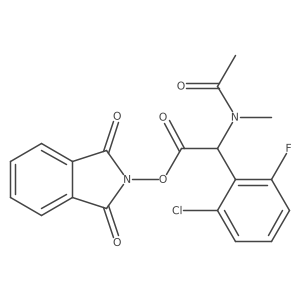 1,3-dioxo-2,3-dihydro-1H-isoindol-2-yl 2-(2-chloro-6-fluorophenyl)-2-(N-methylacetamido)acetate结构式