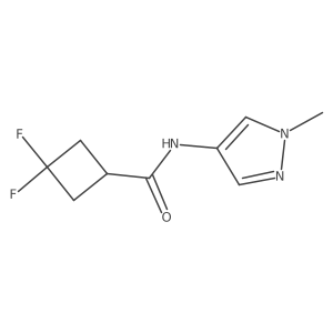 3,3-difluoro-N-(1-methyl-1H-pyrazol-4-yl)cyclobutane-1-carboxamide结构式