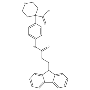 4-[4-(9H-Fluoren-9-ylmethoxycarbonylamino)phenyl]oxane-4-carboxylic acid Structure
