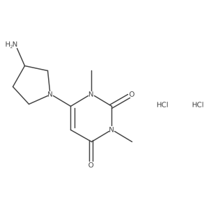 6-[(3S)-3-Aminopyrrolidin-1-yl]-1,3-dimethylpyrimidine-2,4-dione;dihydrochloride结构式