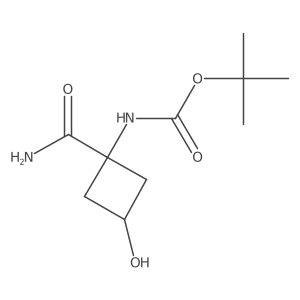 tert-butyl N-[(1s,3s)-1-carbamoyl-3-hydroxycyclobutyl]carbamate结构式